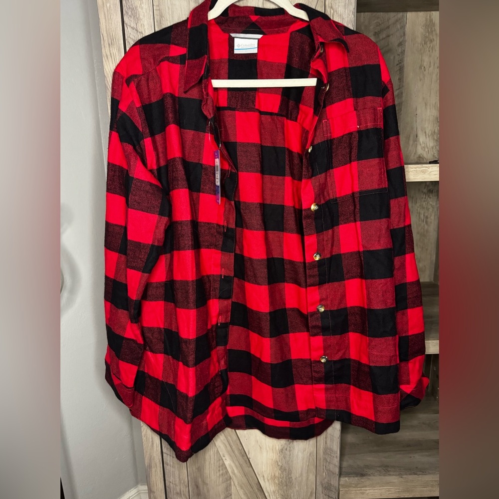 Columbia Red and Black Checkered Flannel